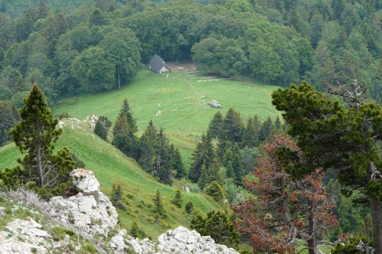 le habert de chamechaude depuis le bas de la brêche Arnaud