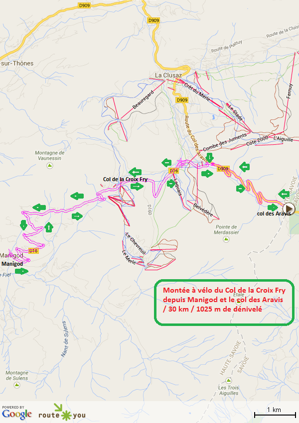 Montee a velo du col de la croix fry depuis manigod et le col des aravis